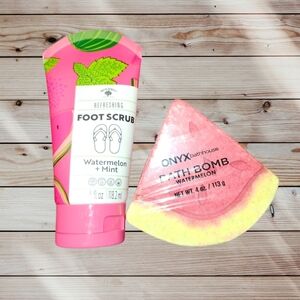 Watermelon Foot Scrub + Bath Bomb Set